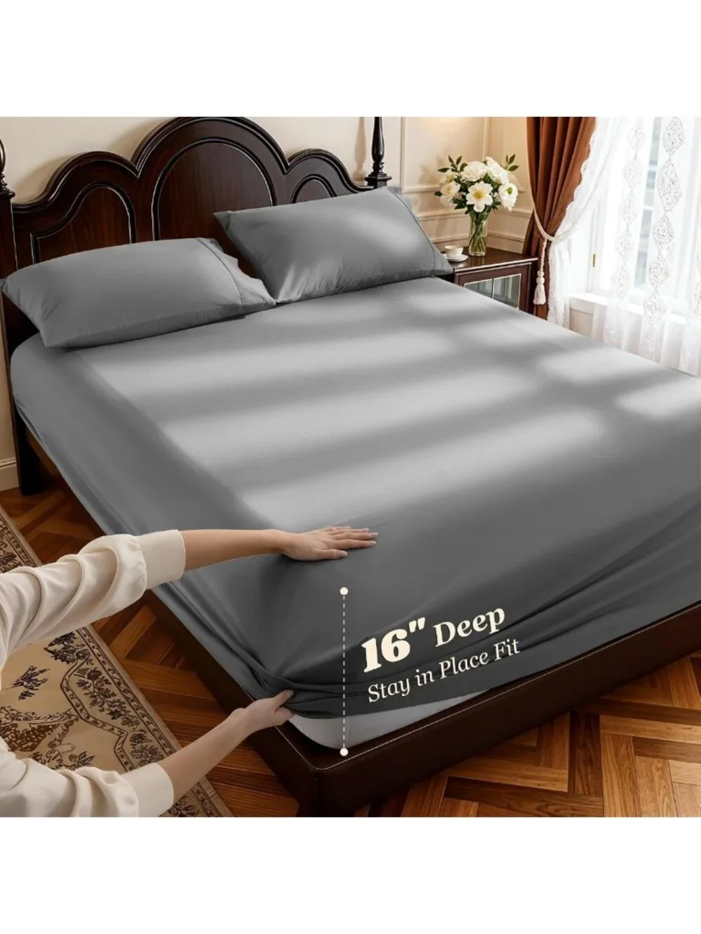 Luxurious 100% Egyptian Cotton Full Sheets Set, 16
